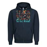 Navy teach them to be kind Zipper Hoodie - JahusDesignShop