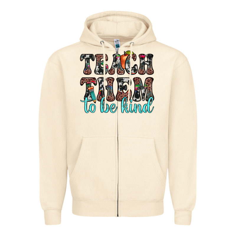 Teach Them To Be Kind Zipper Hoodie by JahusDesignShop | Teevron