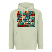 Matcha aztec leopard cowhide turquoise Heavyweight Hoodie - BarkalooDesign