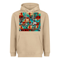 Mushroom aztec leopard cowhide turquoise Heavyweight Hoodie - BarkalooDesign