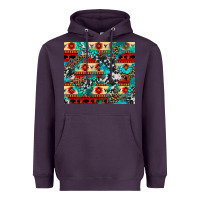 Plum aztec leopard cowhide turquoise Heavyweight Hoodie - BarkalooDesign