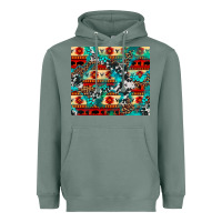 Sage aztec leopard cowhide turquoise Heavyweight Hoodie - BarkalooDesign