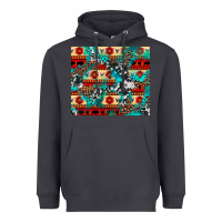 Smoke aztec leopard cowhide turquoise Heavyweight Hoodie - BarkalooDesign