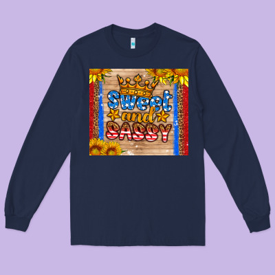 Usa Flag Sweet And Sassy Long Sleeve Tee Designed By Hra Design Shop