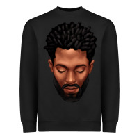 Black bearded black man portrait Heavyweight Sweatshirt - texasbilliewilder
