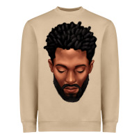 Mushroom bearded black man portrait Heavyweight Sweatshirt - texasbilliewilder