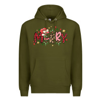 Army Green merry Premium Hoodie - MaliasSmallBusiness
