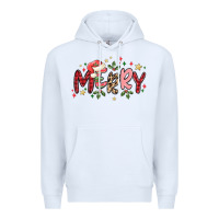 White merry Premium Hoodie - MaliasSmallBusiness