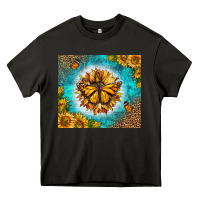 Asphalt Monarch Butterfly Sunflower Heavy Core Tee - LillyAllenDesigns