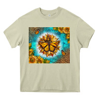 Mossy Monarch Butterfly Sunflower Heavy Core Tee - LillyAllenDesigns