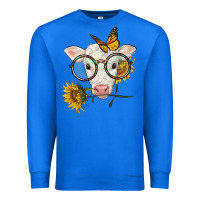 True Royal charolais calf with sunflowers and butterfly Premium Sweatshirt - LillyAllenDesigns