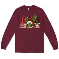 Burgundy christmas gnomies Long Sleeve Tee - FaDigitalArtStudio