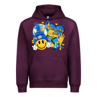 Mauve Wine retro disco ball the lucky few smile face Urban Hoodie - Artiststas