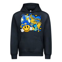 Navy retro disco ball the lucky few smile face Urban Hoodie - Artiststas