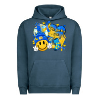 Pigment Midnight Navy retro disco ball the lucky few smile face Urban Hoodie - Artiststas