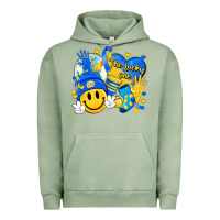 Pigment Oil Green retro disco ball the lucky few smile face Urban Hoodie - Artiststas