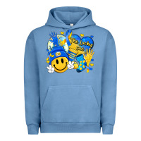 Pigment Pebble Blue retro disco ball the lucky few smile face Urban Hoodie - Artiststas