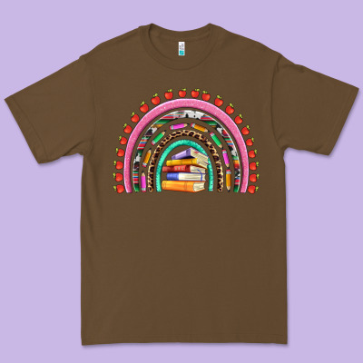 Teacher Pen Apple Books Rainbow Premium Tee Designed By Artiststas