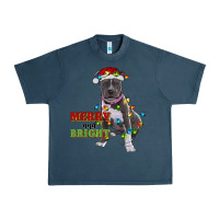 Midnight Navy merry and bright pitbull Urban Heavy Tee - RanaPortraitStore