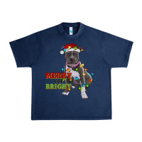Navy merry and bright pitbull Urban Heavy Tee - RanaPortraitStore