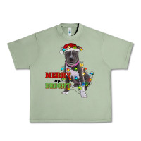 Oil Green merry and bright pitbull Urban Heavy Tee - RanaPortraitStore