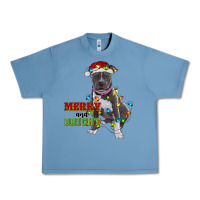 Pebble Blue merry and bright pitbull Urban Heavy Tee - RanaPortraitStore
