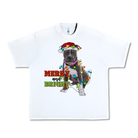 White merry and bright pitbull Urban Heavy Tee - RanaPortraitStore