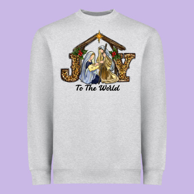 Heavyweight Sweatshirt Joy To The World Baby Jesus Christmas