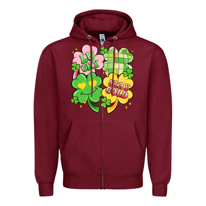 Lucky Stay Gold Zipper Hoodie by Artiststas | Teevron