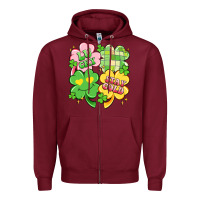 Burgundy lucky stay gold Zipper Hoodie - Artiststas