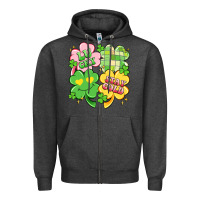 Charcoal Heather lucky stay gold Zipper Hoodie - Artiststas