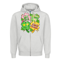 Dove Grey lucky stay gold Zipper Hoodie - Artiststas