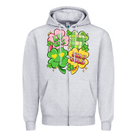 Heather Grey lucky stay gold Zipper Hoodie - Artiststas