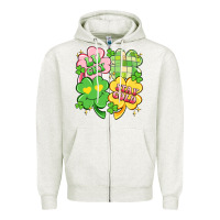 Oatmeal Heather lucky stay gold Zipper Hoodie - Artiststas