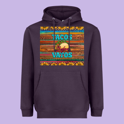 Tacos Before Vatos Heavyweight Hoodie Designed By Barkaloodesign