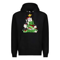 Black Christmas cat tree Premium Hoodie - MaliasSmallBusiness