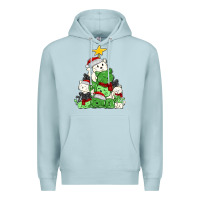 Blue Mist Christmas cat tree Premium Hoodie - MaliasSmallBusiness