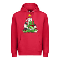 Cardinal Christmas cat tree Premium Hoodie - MaliasSmallBusiness