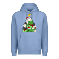 Colony Blue Christmas cat tree Premium Hoodie - MaliasSmallBusiness