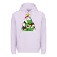 Lilac Christmas cat tree Premium Hoodie - MaliasSmallBusiness