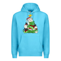 Ocean Blue Christmas cat tree Premium Hoodie - MaliasSmallBusiness