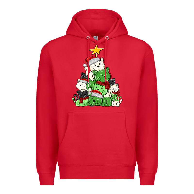 Christmas Cat Tree Premium Hoodie by MaliasSmallBusiness | Teevron