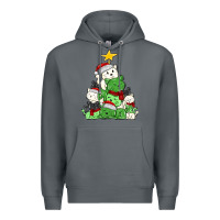 Rock Christmas cat tree Premium Hoodie - MaliasSmallBusiness