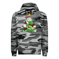 Slate Camo Christmas cat tree Premium Hoodie - MaliasSmallBusiness