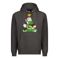 Smoke Christmas cat tree Premium Hoodie - MaliasSmallBusiness