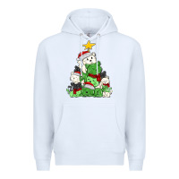 White Christmas cat tree Premium Hoodie - MaliasSmallBusiness