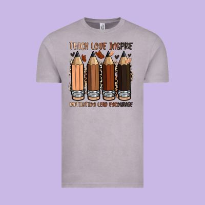 Teach Love Inspire Motivation Lead Encourage Vintage Tee Designed By Zillion Design Studio