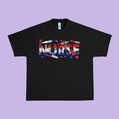 American Nurse Urban Heavy Tee Designed By Texasbilliewilder