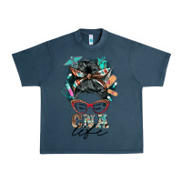 Midnight Navy nurse cna life messy bun Urban Heavy Tee - BarkalooDesign