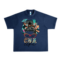 Navy nurse cna life messy bun Urban Heavy Tee - BarkalooDesign